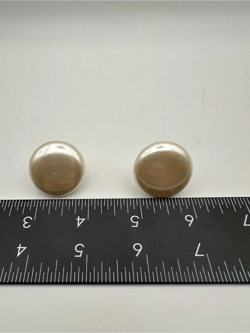 Napier Signed Gold Tone White Simulated Round Pearl Screw Back Earrings